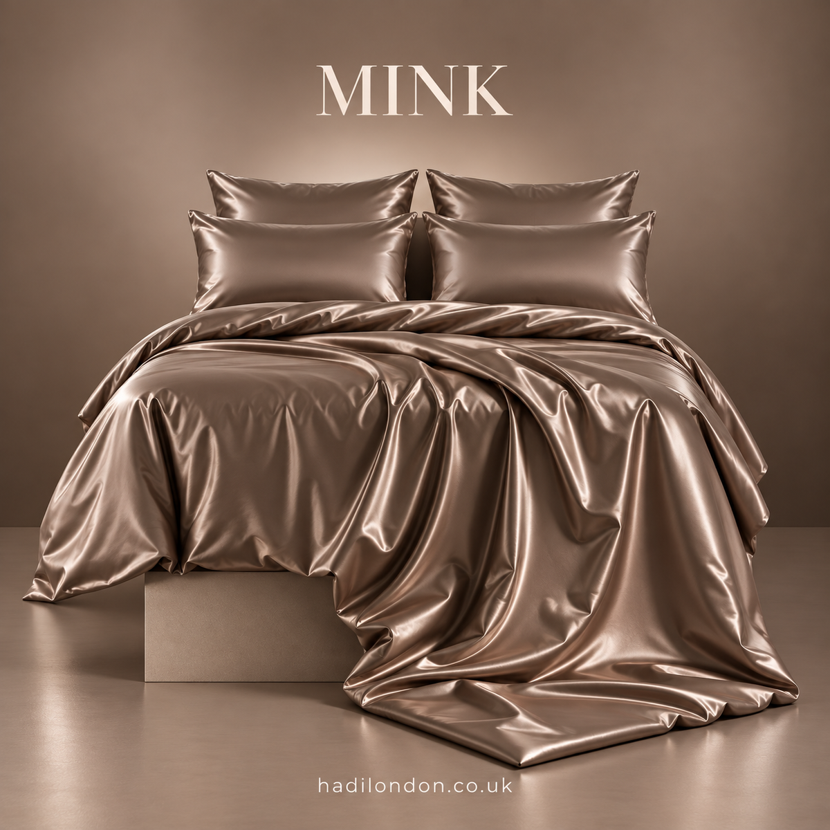 HADI LONDON Luxury Satin Bedding Set 4/6 Piece – Duvet Cover, Fitted Sheet & Pillowcases | Single Double King Super King