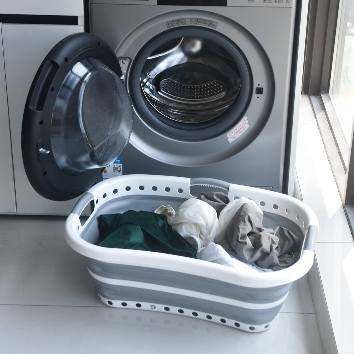 Hadi London 67L Collapsible Laundry Basket – Large Foldable Washing Hamper with Handles | Space Saving Laundry Storage