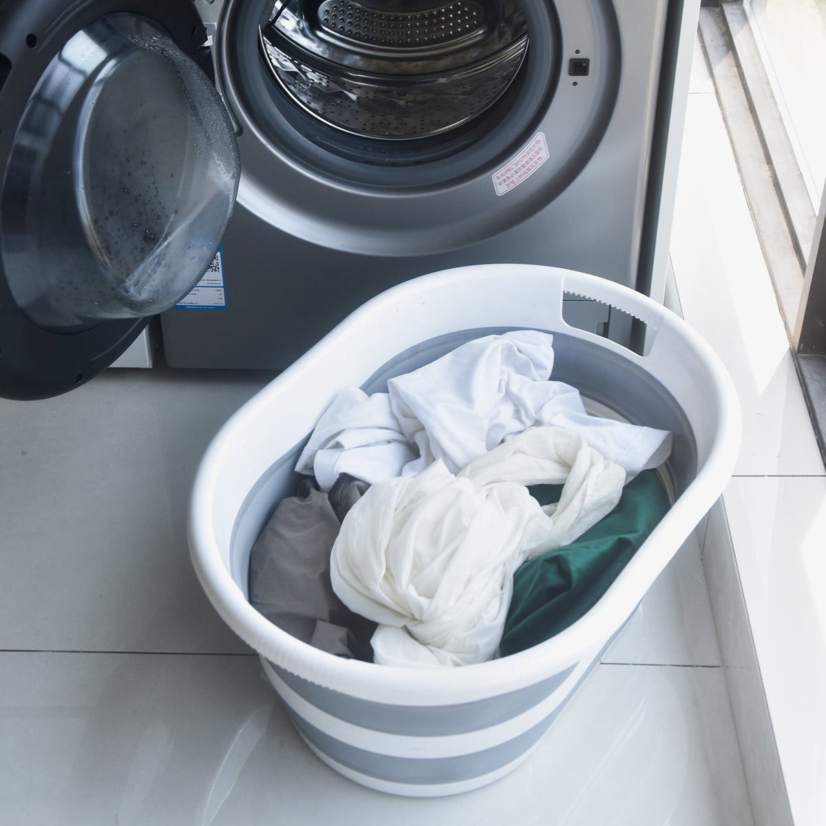 Hadi London 67L Collapsible Laundry Basket – Large Foldable Washing Hamper with Handles | Space Saving Laundry Storage