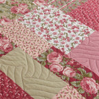 3 Piece Luxury Quilted Bedspread Set – Reversible Floral Patchwork Bedspread with Pillow Shams | Soft Microfibre Bed Throw for Double & King Size Beds