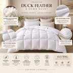 Hadi London 13.5 Tog Duck Feather & Down Duvet – Luxury Warm Winter Quilt | Single Double King Super King