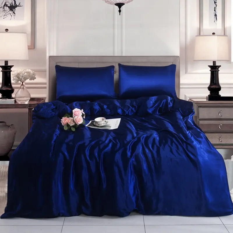 Hadi London 3 Piece Luxury Satin Duvet Cover Set – Silky Soft Bedding with Pillowcases | Single Double King