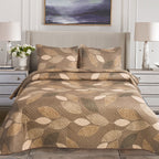 3 Piece Luxury Quilted Bedspread Set – Reversible Floral Patchwork Bedspread with Pillow Shams | Soft Microfibre Bed Throw for Double & King Size Beds