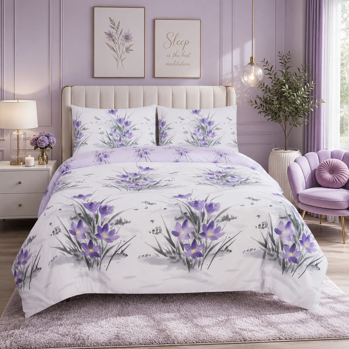 Hadi London 4 Piece Microfibre Bedding Set – Soft Duvet Cover, Fitted Sheet & Pillowcases | Single Double King Super King