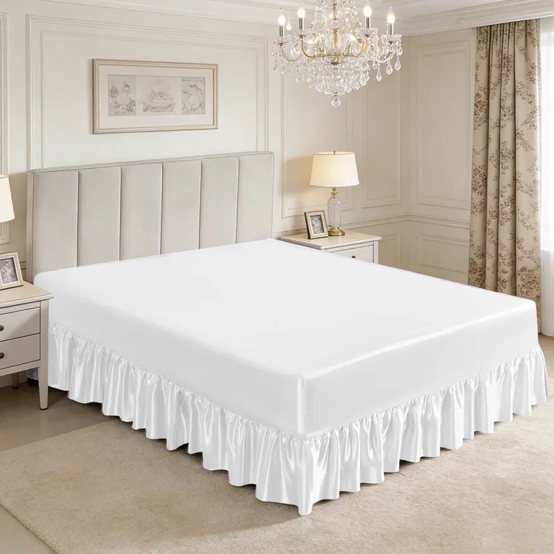 Hadi London Luxury Satin Valance Bed Sheet – Silky Soft Bed Base Cover | Single Double King