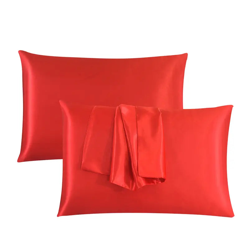 Hadi London 2 Pack Luxury Satin Pillowcases – Silky Soft Pillow Covers with Envelope Closure 50x75cm