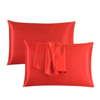 Hadi London 2 Pack Luxury Satin Pillowcases – Silky Soft Pillow Covers with Envelope Closure 50x75cm