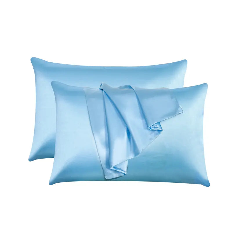 Hadi London 2 Pack Luxury Satin Pillowcases – Silky Soft Pillow Covers with Envelope Closure 50x75cm