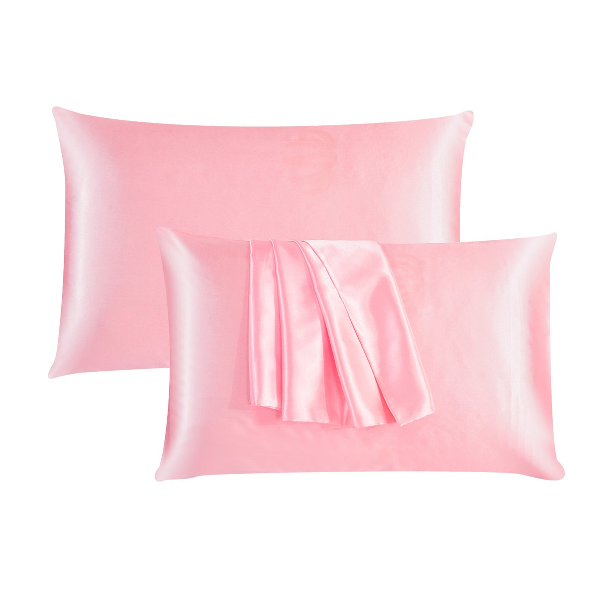 Hadi London 2 Pack Luxury Satin Pillowcases – Silky Soft Pillow Covers with Envelope Closure 50x75cm