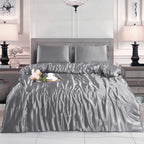Hadi London 3 Piece Luxury Satin Duvet Cover Set – Silky Soft Bedding with Pillowcases | Single Double King