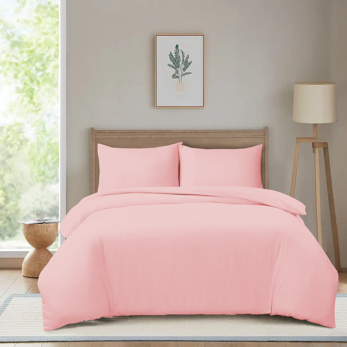 Hadi London 3 Piece Microfibre Duvet Cover Set – Soft Plain Bedding Set with Pillowcases | Single Double King Super King