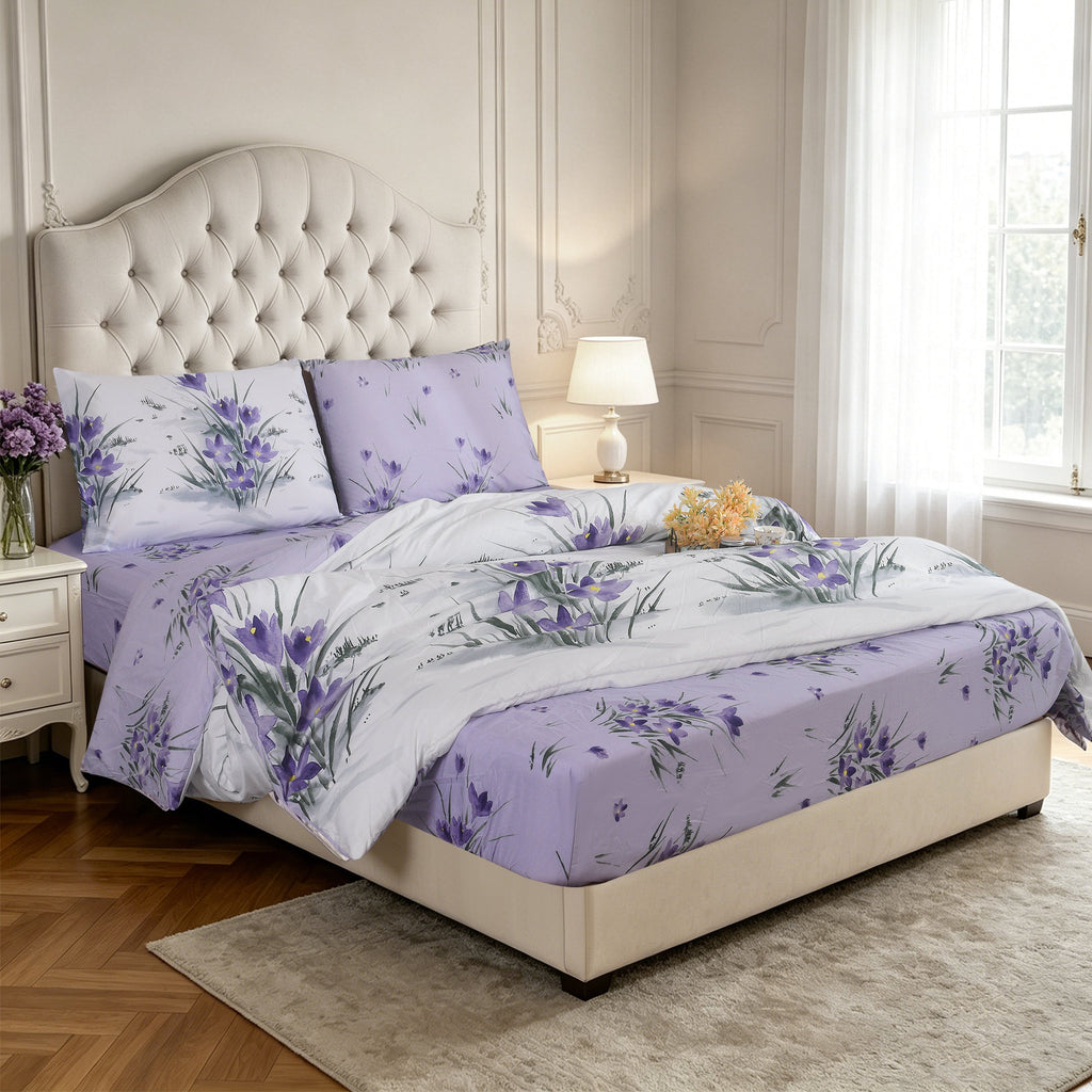 Hadi London 4 Piece Microfibre Bedding Set – Soft Duvet Cover, Fitted Sheet & Pillowcases | Single Double King Super King