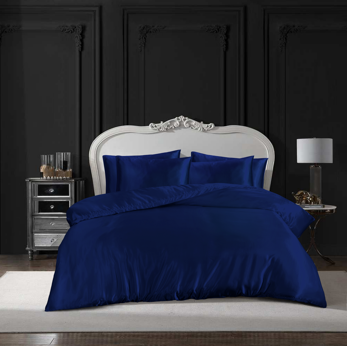 Hadi London Luxury 10 Piece Satin Bedding Set – Silky Duvet Cover, Sheet, Pillowcases & Beauty Sleep Accessories