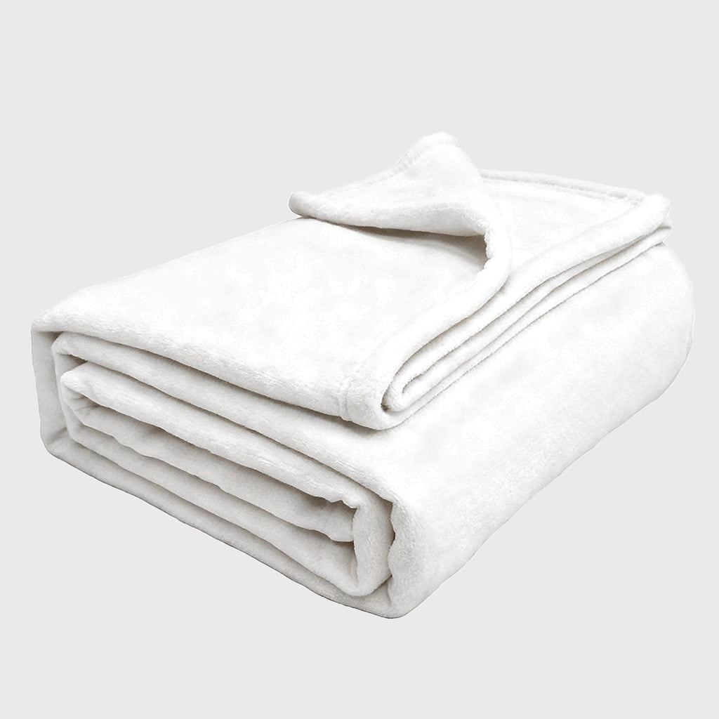 Hadi London Plain Fleece Throw Blanket – Super Soft Warm Lightweight Sofa & Bed Blanket
