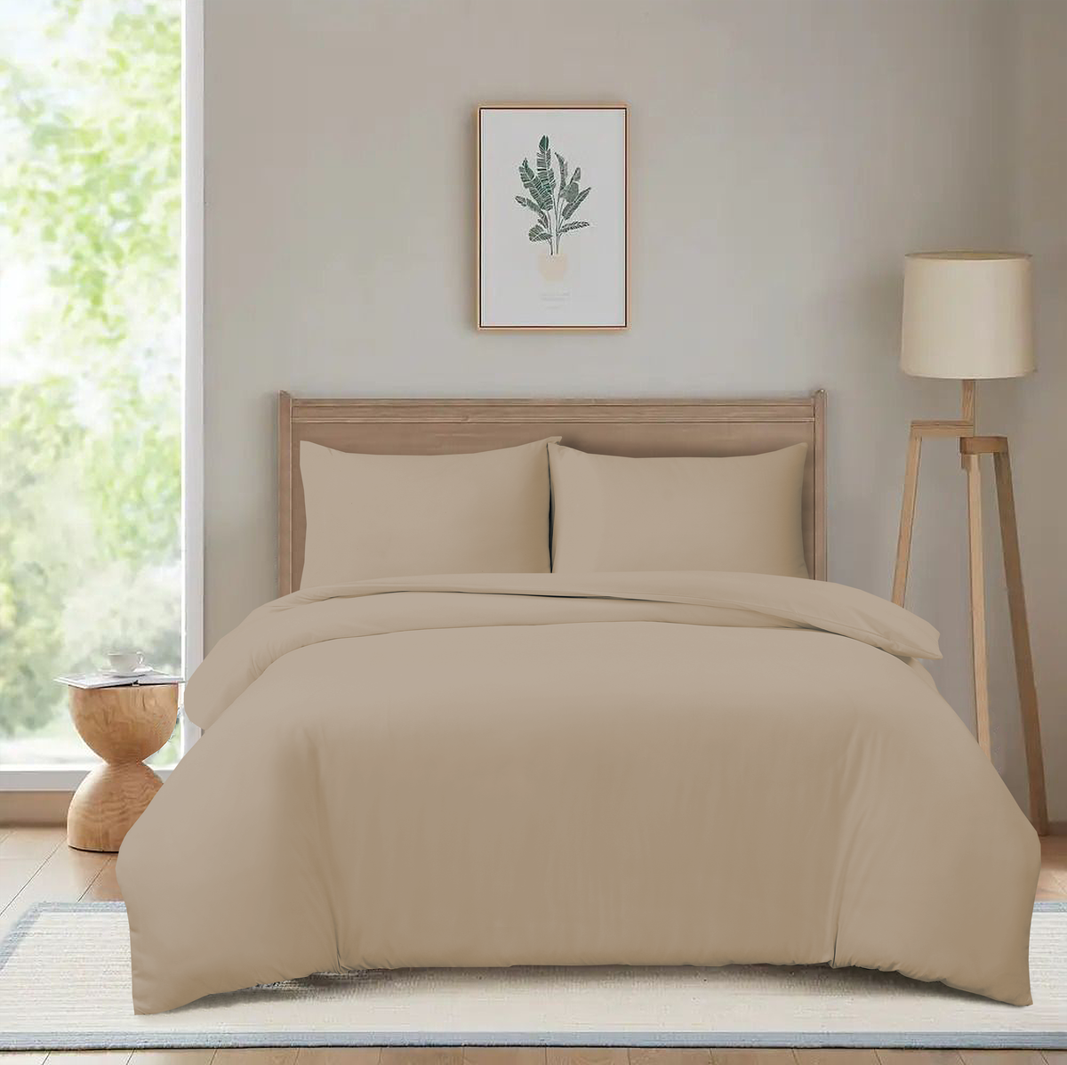 Hadi London 3 Piece Microfibre Duvet Cover Set – Soft Plain Bedding Set with Pillowcases | Single Double King Super King