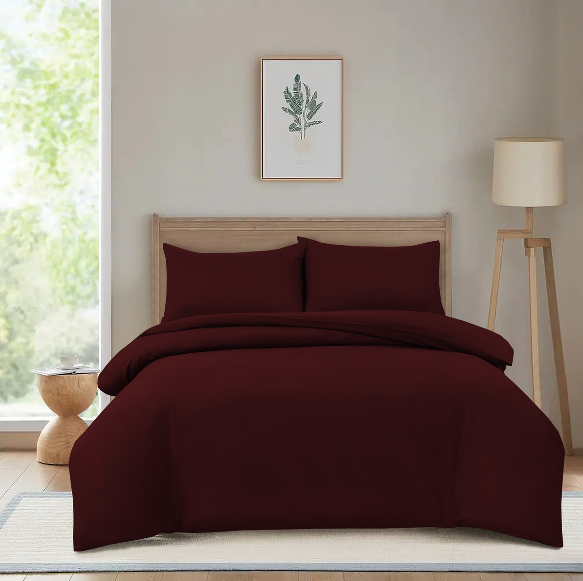 Hadi London 3 Piece Microfibre Duvet Cover Set – Soft Plain Bedding Set with Pillowcases | Single Double King Super King