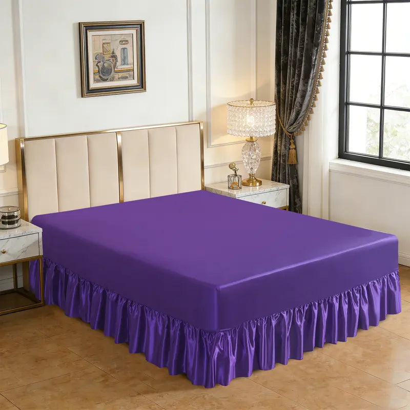 Hadi London Luxury Satin Valance Bed Sheet – Silky Soft Bed Base Cover | Single Double King