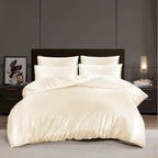 Hadi London Luxury 10 Piece Satin Bedding Set – Silky Duvet Cover, Sheet, Pillowcases & Beauty Sleep Accessories
