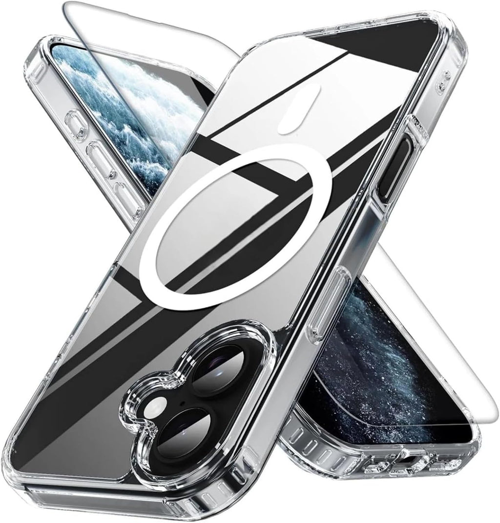 Hadi London Clear Magnetic Case for iPhone 17 Series – Slim Shockproof Phone Cover with Tempered Glass