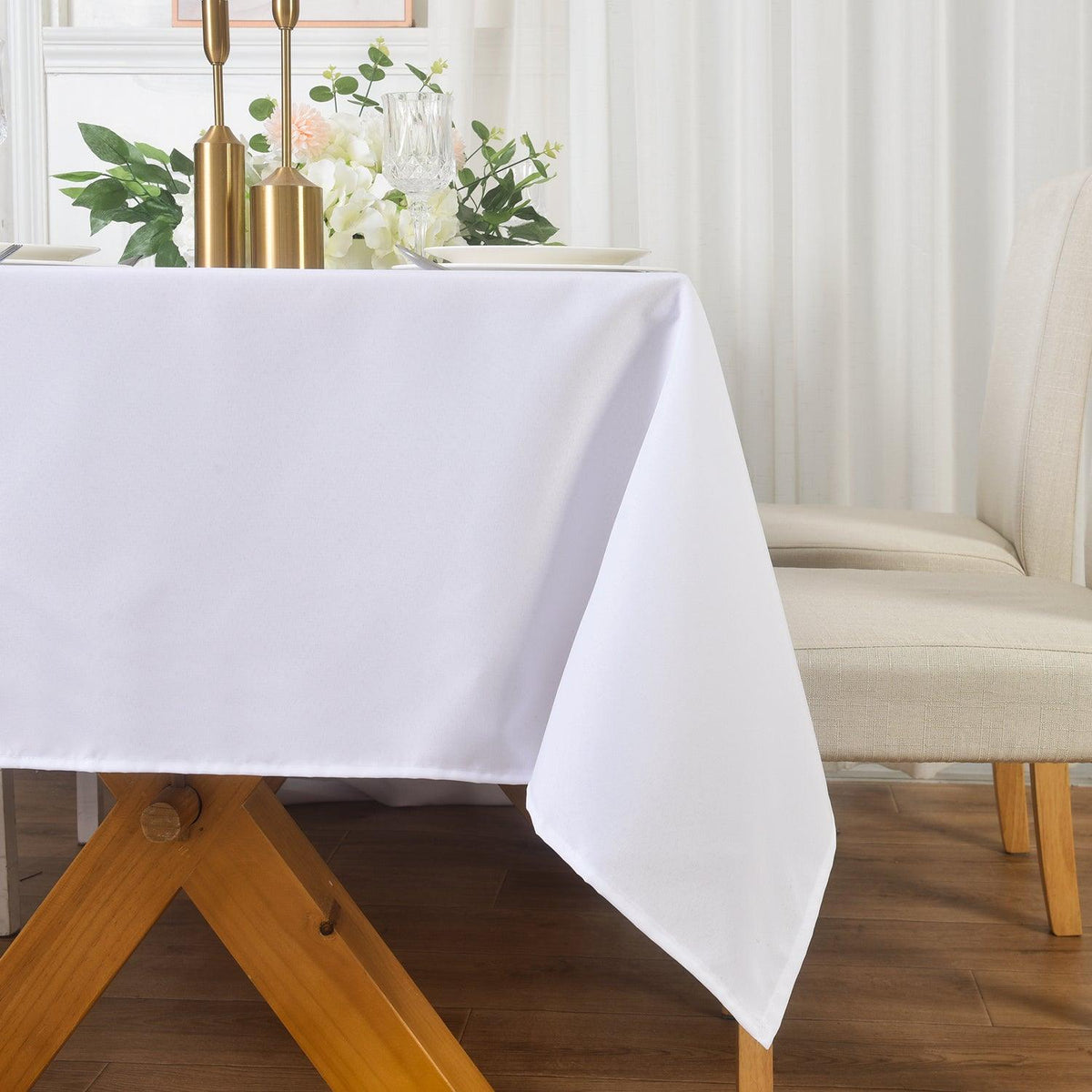 Waterproof Tablecloth: Dining & Outdoor Parties | White, 55"x79"