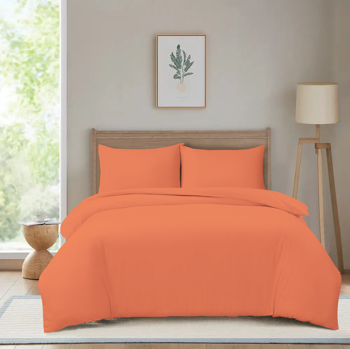 Hadi London 3 Piece Microfibre Duvet Cover Set – Soft Plain Bedding Set with Pillowcases | Single Double King Super King
