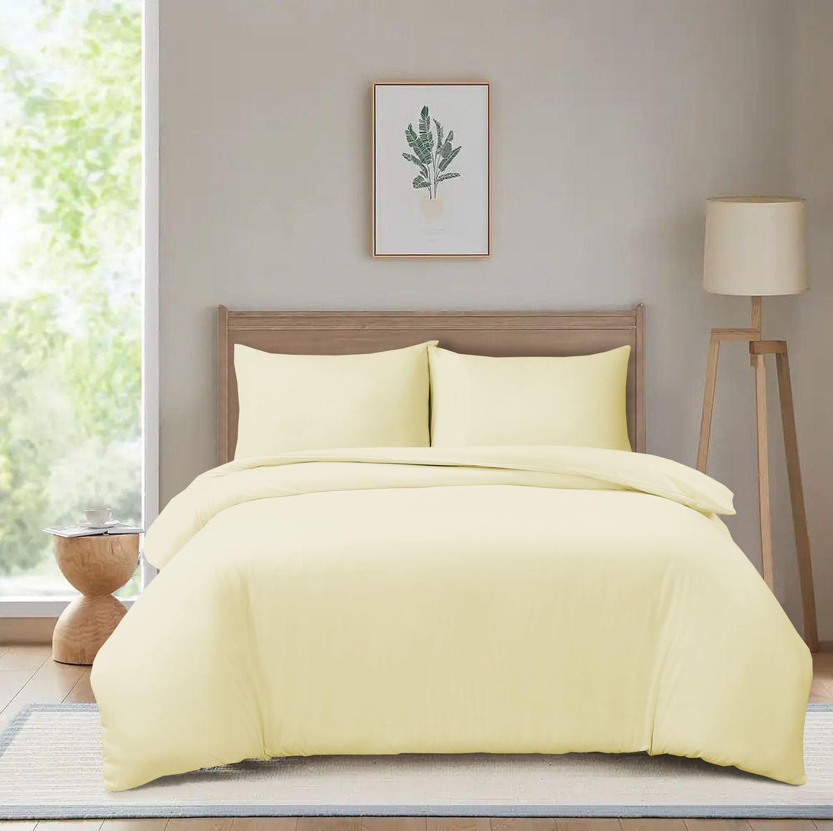 Hadi London 3 Piece Microfibre Duvet Cover Set – Soft Plain Bedding Set with Pillowcases | Single Double King Super King