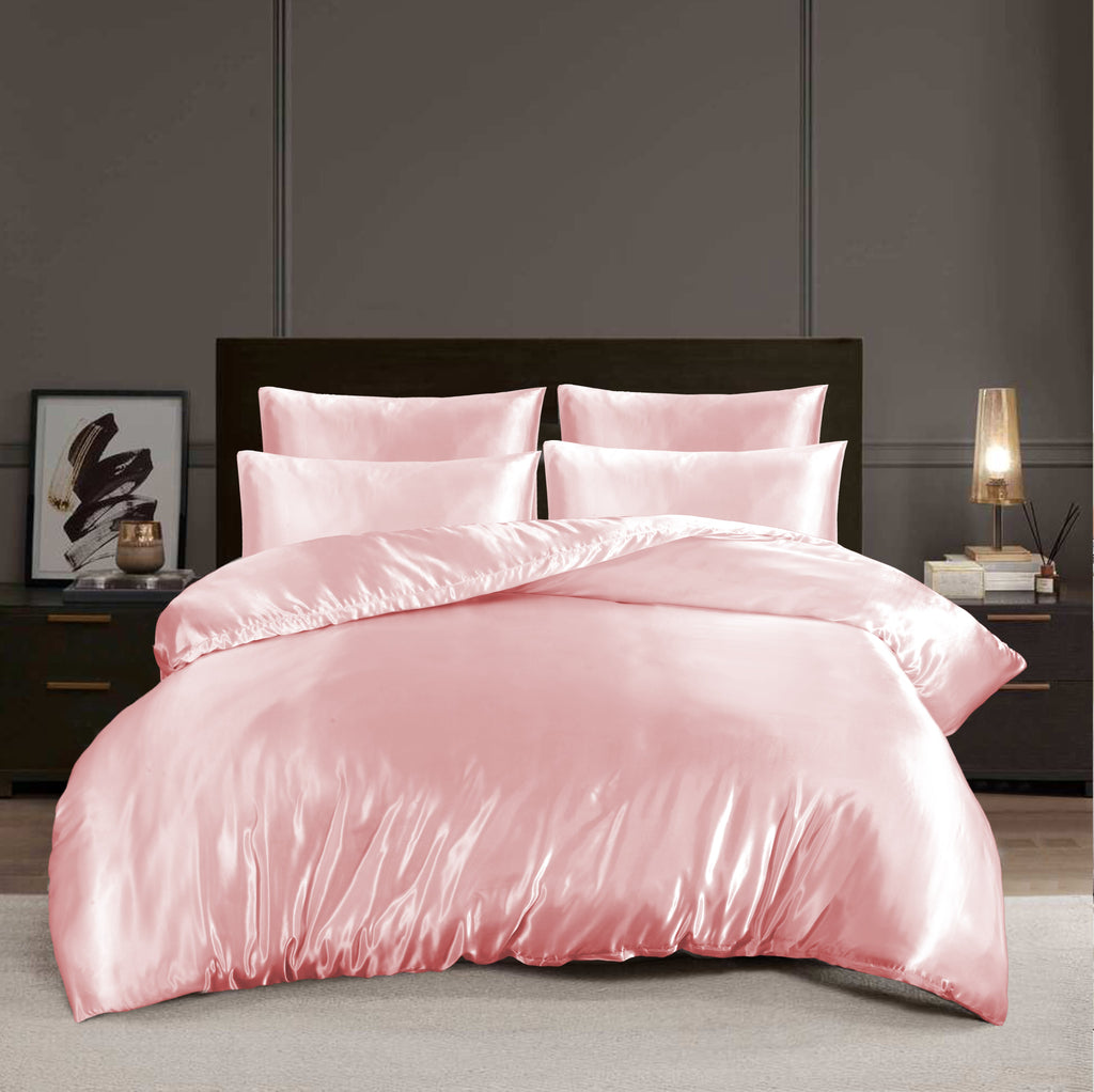 Hadi London Luxury 10 Piece Satin Bedding Set – Silky Duvet Cover, Sheet, Pillowcases & Beauty Sleep Accessories