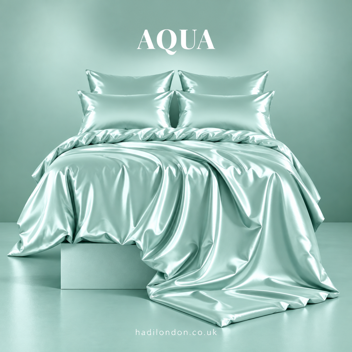 HADI LONDON Luxury Satin Bedding Set 4/6 Piece – Duvet Cover, Fitted Sheet & Pillowcases | Single Double King Super King