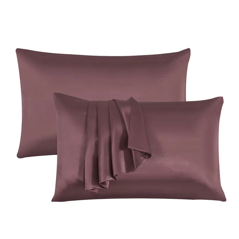 Hadi London 2 Pack Luxury Satin Pillowcases – Silky Soft Pillow Covers with Envelope Closure 50x75cm