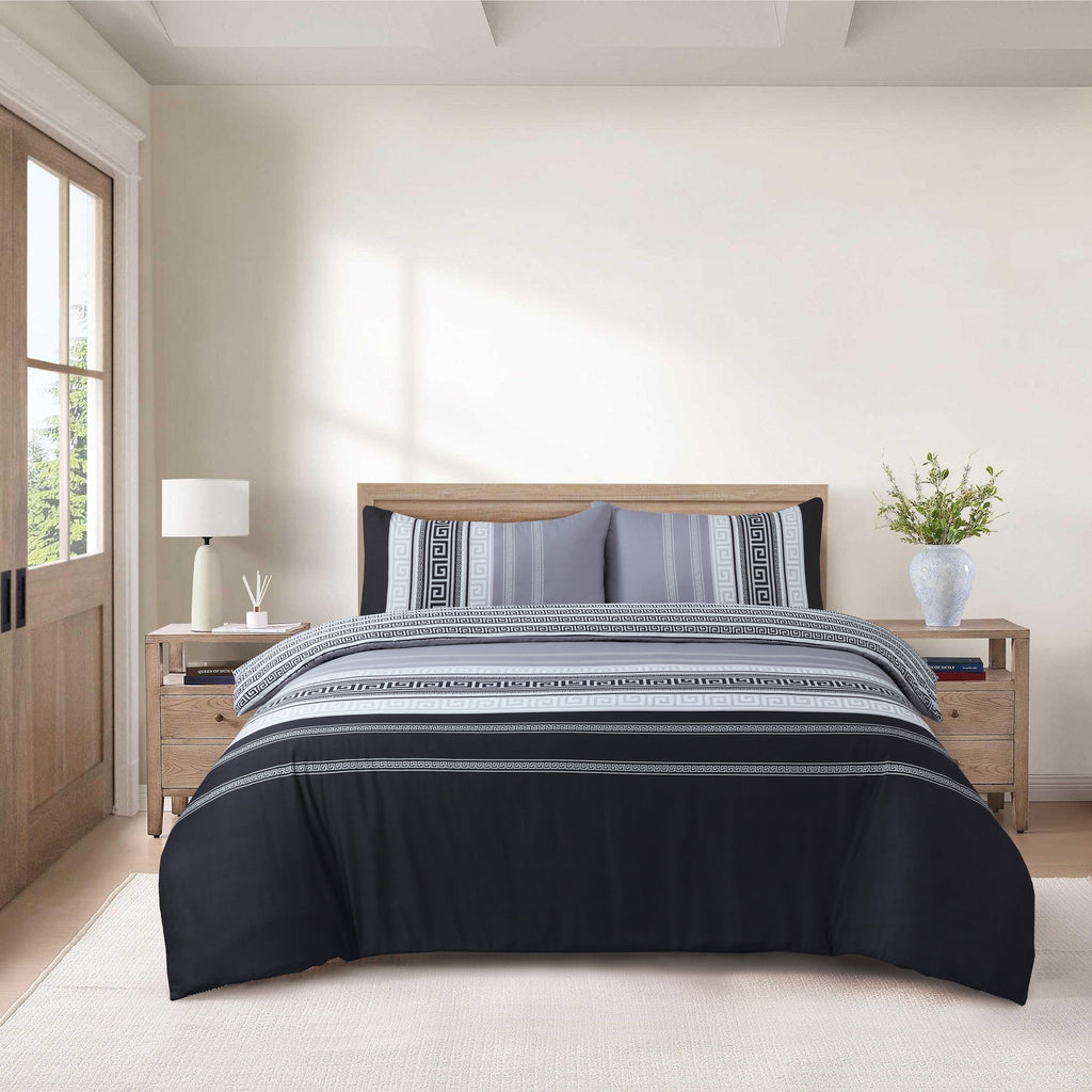 Hadi London 4 Piece Microfibre Bedding Set – Soft Duvet Cover, Fitted Sheet & Pillowcases | Single Double King Super King