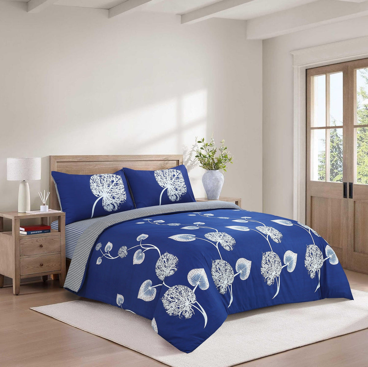 Hadi London 4 Piece Microfibre Bedding Set – Soft Duvet Cover, Fitted Sheet & Pillowcases | Single Double King Super King