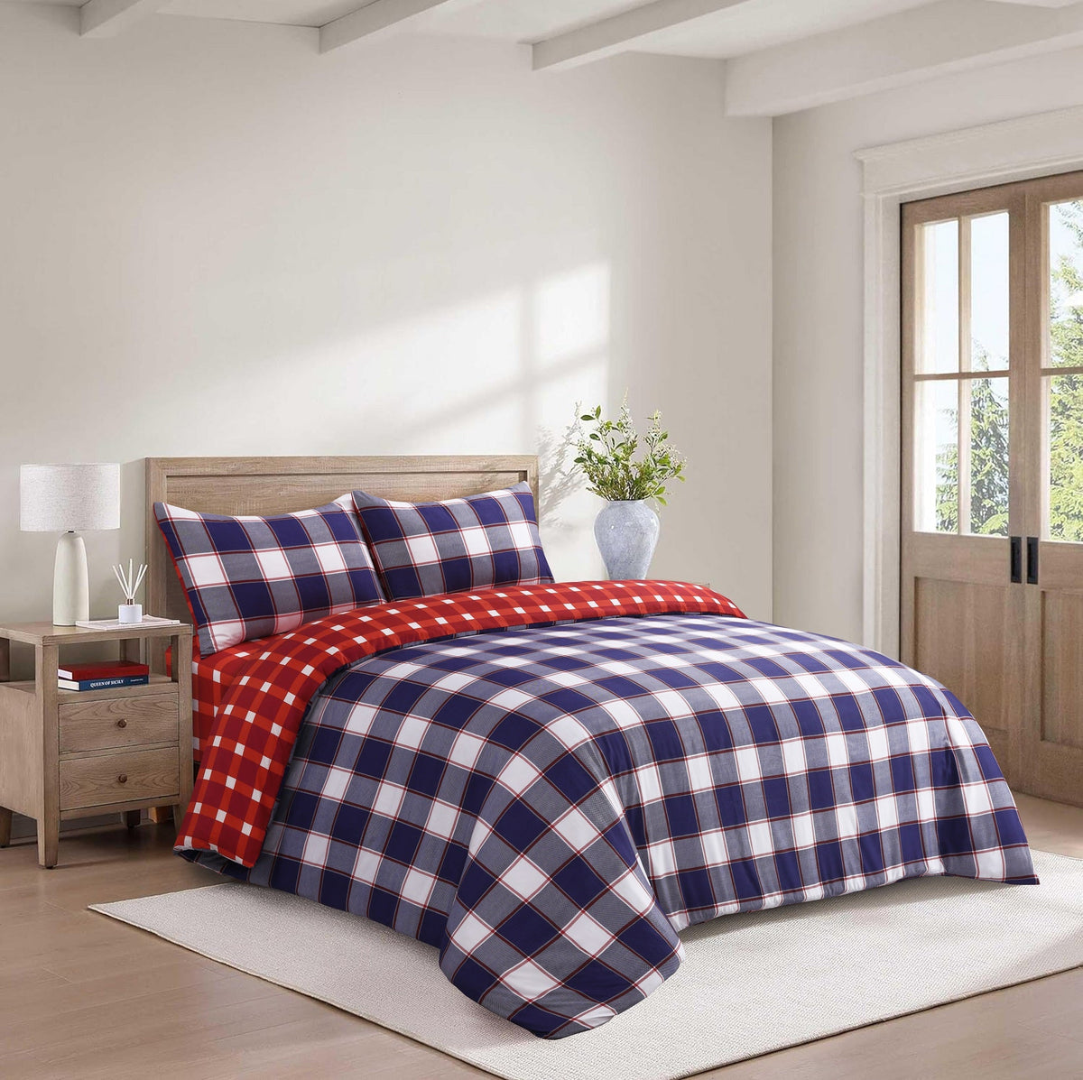 Hadi London 4 Piece Microfibre Bedding Set – Soft Duvet Cover, Fitted Sheet & Pillowcases | Single Double King Super King