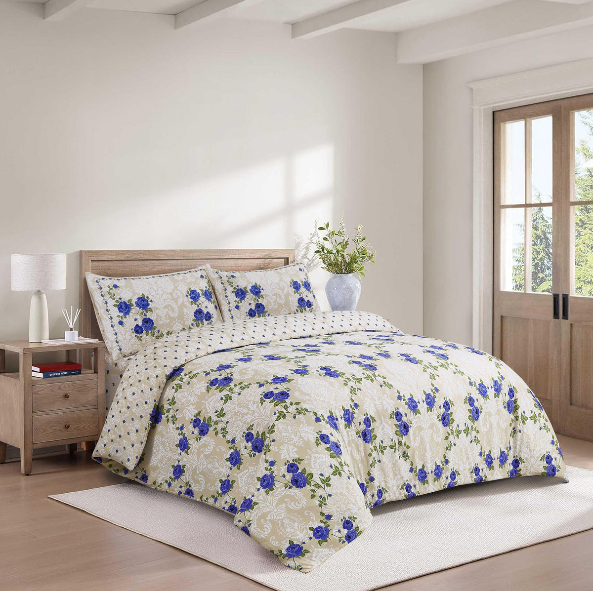 Hadi London 4 Piece Microfibre Bedding Set – Soft Duvet Cover, Fitted Sheet & Pillowcases | Single Double King Super King