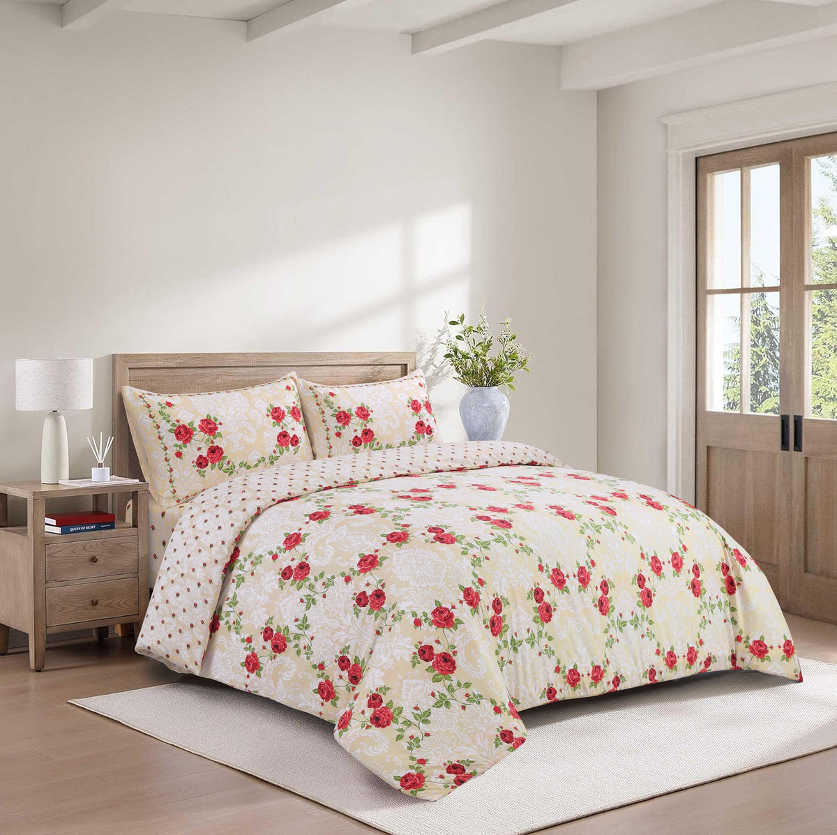 Hadi London 4 Piece Microfibre Bedding Set – Soft Duvet Cover, Fitted Sheet & Pillowcases | Single Double King Super King