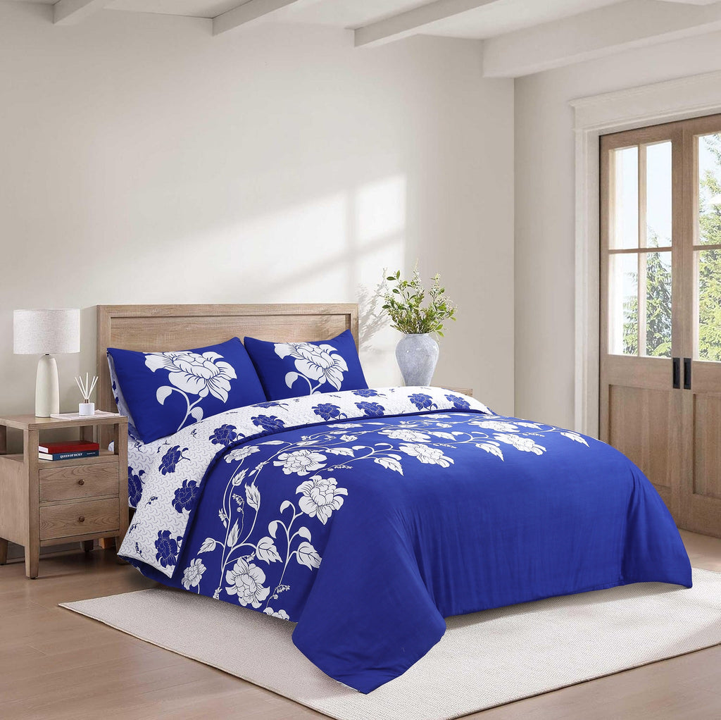 Hadi London 4 Piece Microfibre Bedding Set – Soft Duvet Cover, Fitted Sheet & Pillowcases | Single Double King Super King