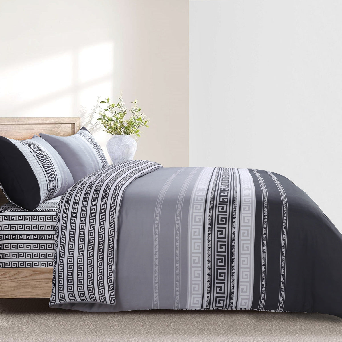Hadi London 4 Piece Microfibre Bedding Set – Soft Duvet Cover, Fitted Sheet & Pillowcases | Single Double King Super King