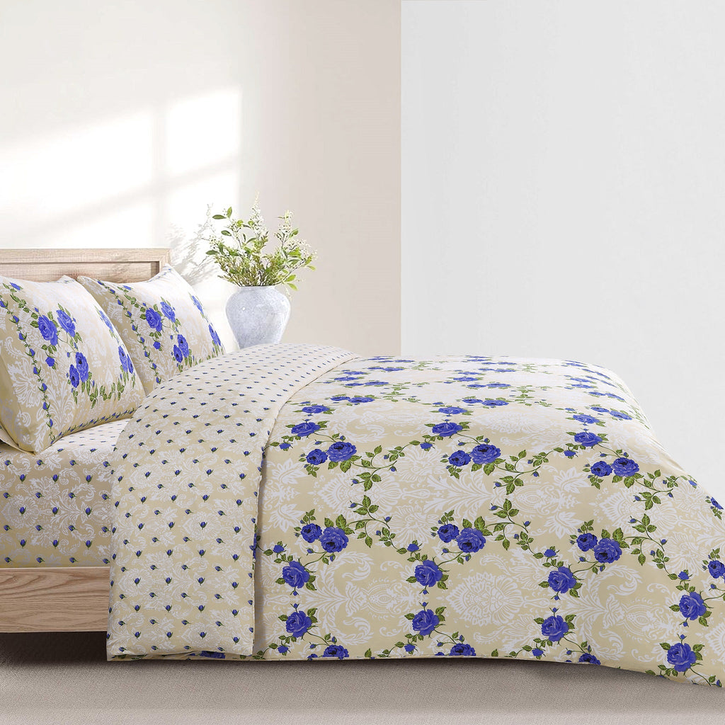 Hadi London 4 Piece Microfibre Bedding Set – Soft Duvet Cover, Fitted Sheet & Pillowcases | Single Double King Super King