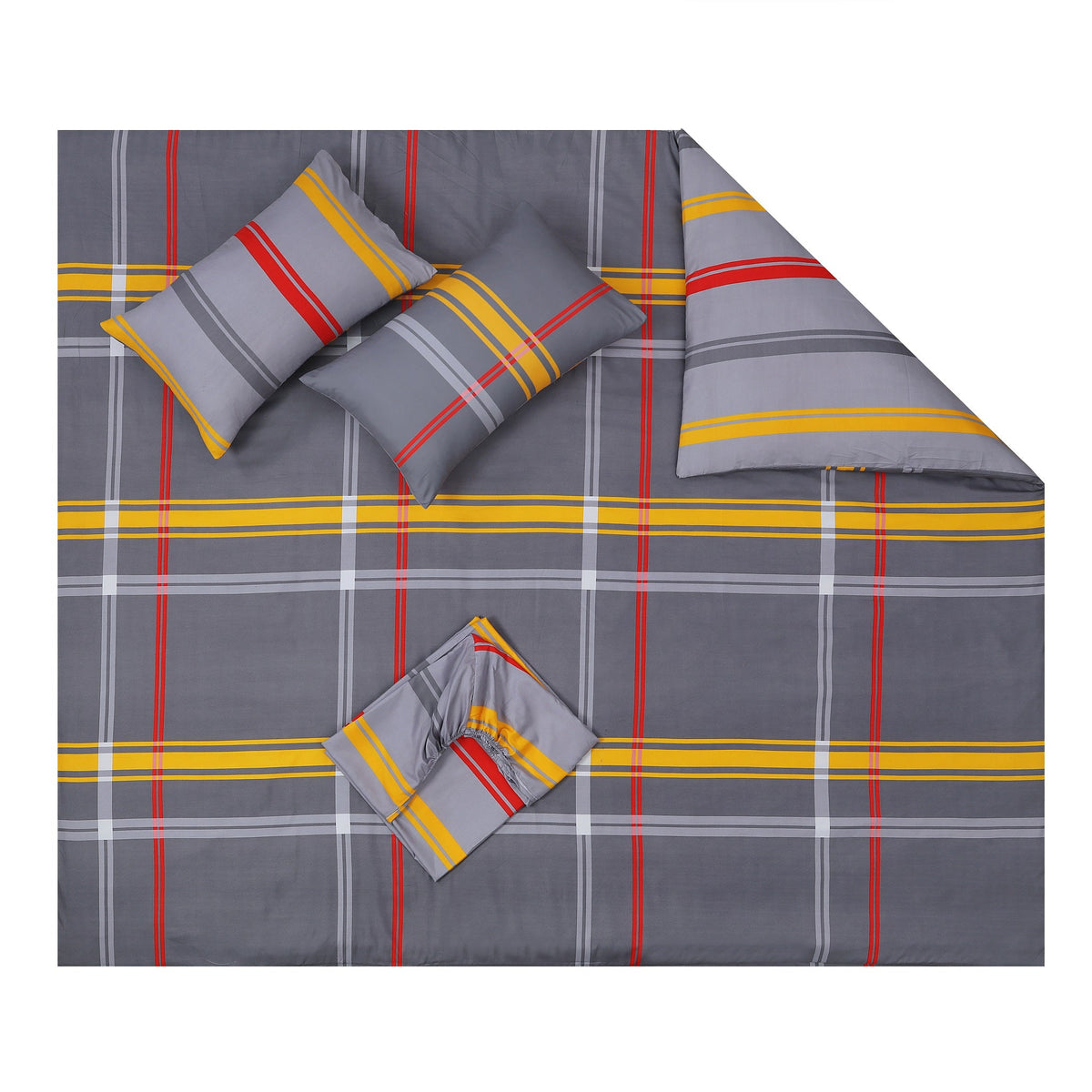 Hadi London 4 Piece Microfibre Bedding Set – Soft Duvet Cover, Fitted Sheet & Pillowcases | Single Double King Super King