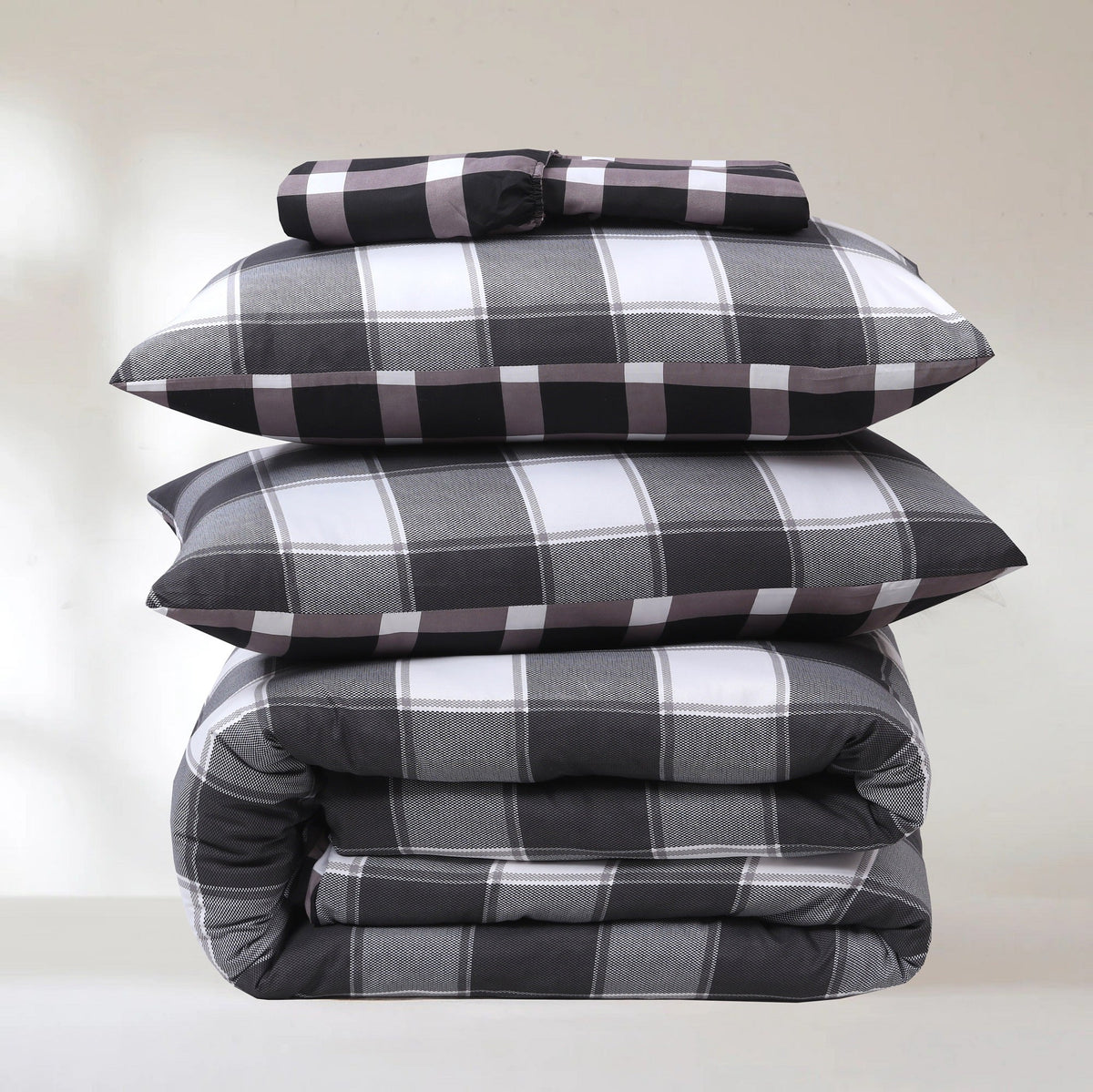 Hadi London 4 Piece Microfibre Bedding Set – Soft Duvet Cover, Fitted Sheet & Pillowcases | Single Double King Super King