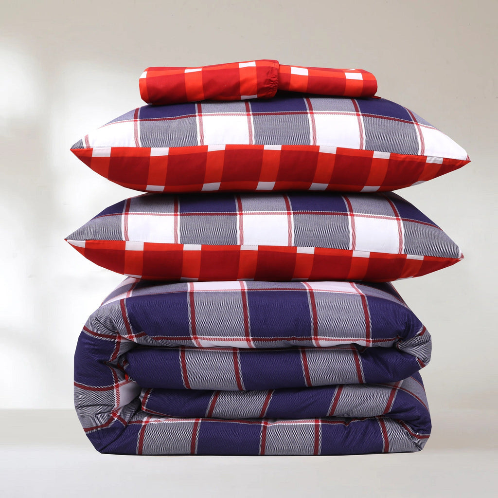 Hadi London 4 Piece Microfibre Bedding Set – Soft Duvet Cover, Fitted Sheet & Pillowcases | Single Double King Super King