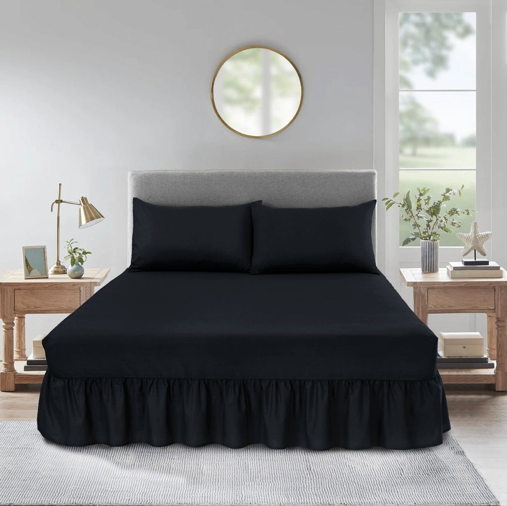 Extra Deep Valance Fitted Bed Sheet | Polycotton Frilled Bed Sheet