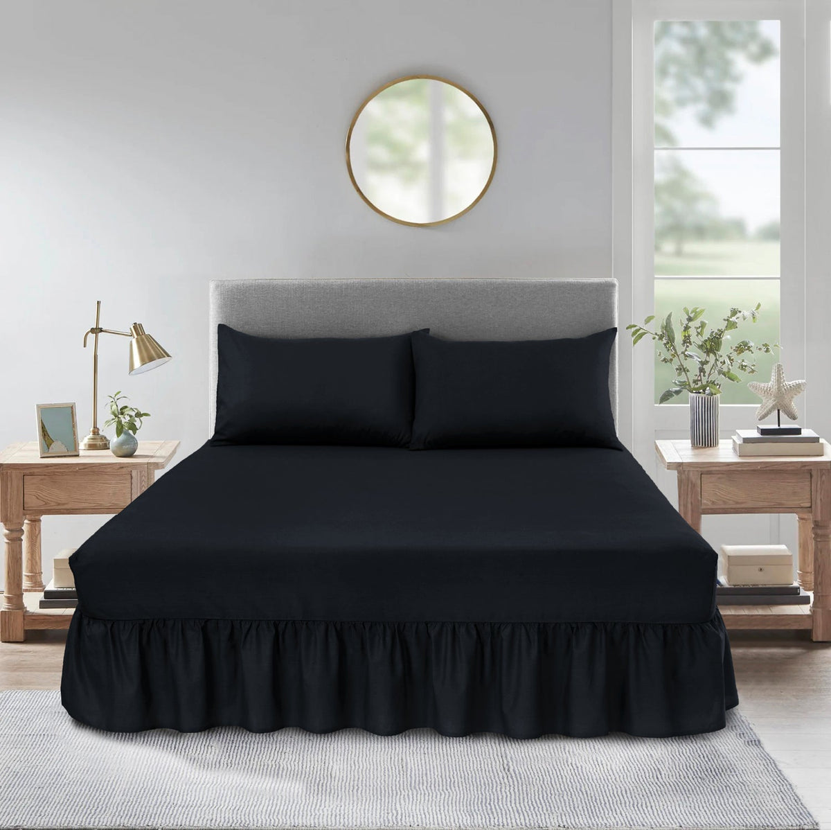 Extra Deep Valance Fitted Bed Sheet | Polycotton Frilled Bed Sheet