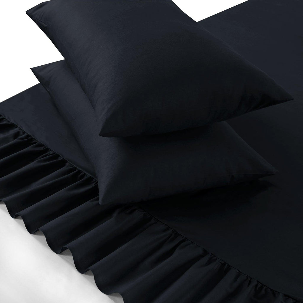 Extra Deep Valance Fitted Bed Sheet | Polycotton Frilled Bed Sheet