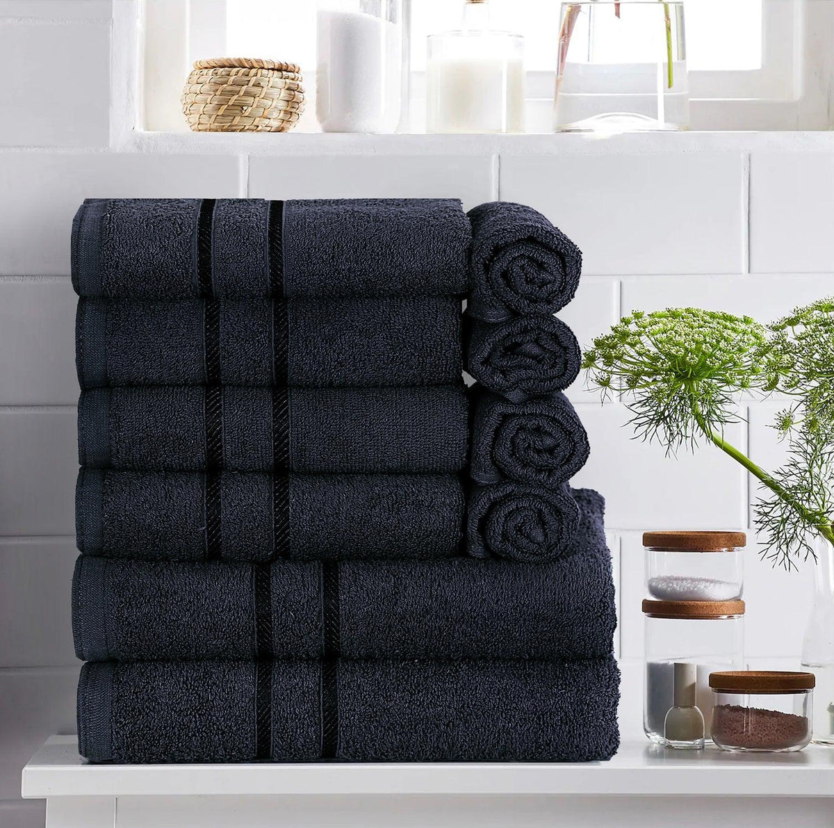 Luxury 10-Piece Cotton Towel Set | Soft, Absorbent Bathroom Towels
