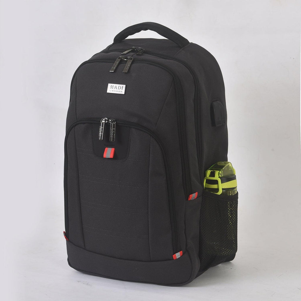 HADI LONDON 50L Laptop Backpack – Water Resistant Anti-Theft Travel Rucksack with USB Charging Port | Work, University & Travel