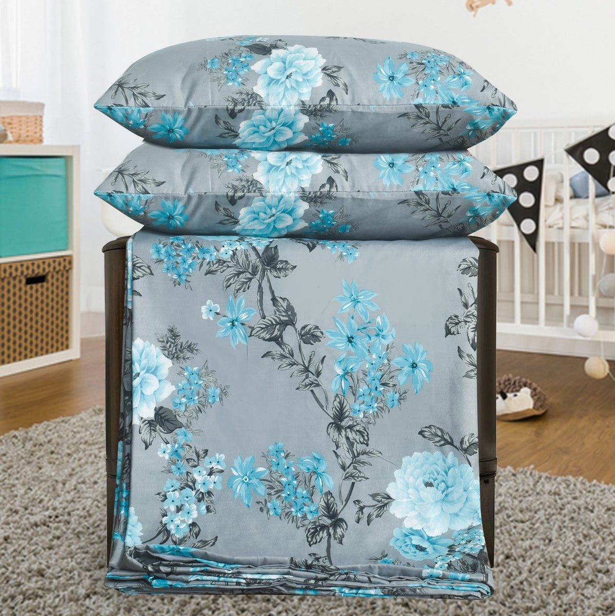 Hadi London Obsidian Marble 4 Piece Microfibre Bedding Set – Duvet Cover, Fitted Sheet & Pillowcases