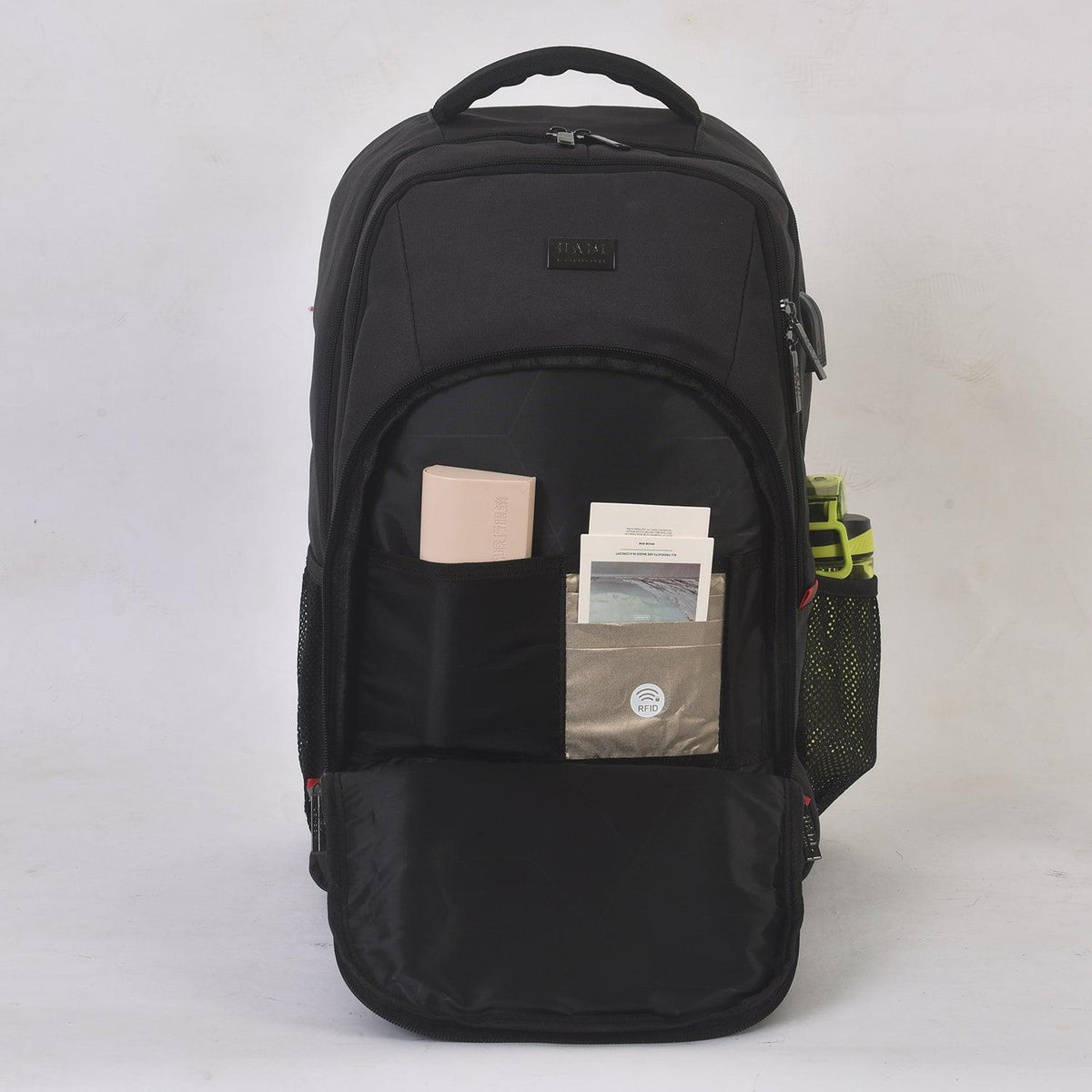 HADI LONDON 50L Laptop Backpack – Water Resistant Anti-Theft Travel Rucksack with USB Charging Port | Work, University & Travel