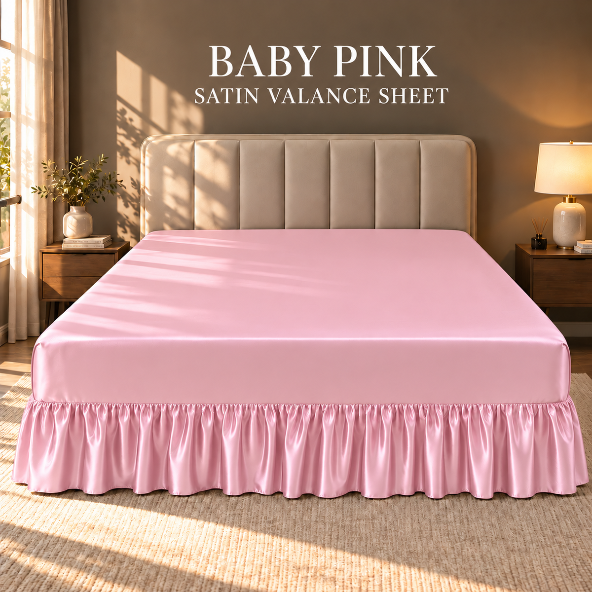 Hadi London Luxury Satin Valance Bed Sheet – Silky Soft Bed Base Cover | Single Double King