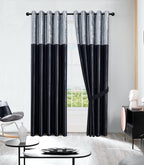 Silk Velvet Curtains Pair, Fully Lined Eyelet Curtains to Help Block Sunlight & Refresh Your Room