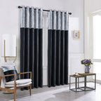 Silk Velvet Curtains Pair, Fully Lined Eyelet Curtains to Help Block Sunlight & Refresh Your Room
